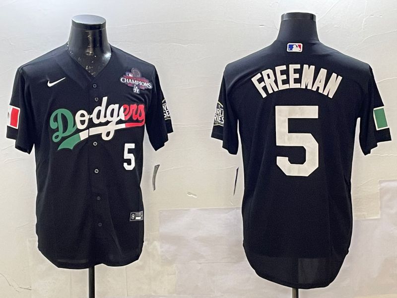 Men Los Angeles Dodgers #5 Freeman Black Fashion 2025 Nike MLB Jersey style 4->detroit tigers->MLB Jersey